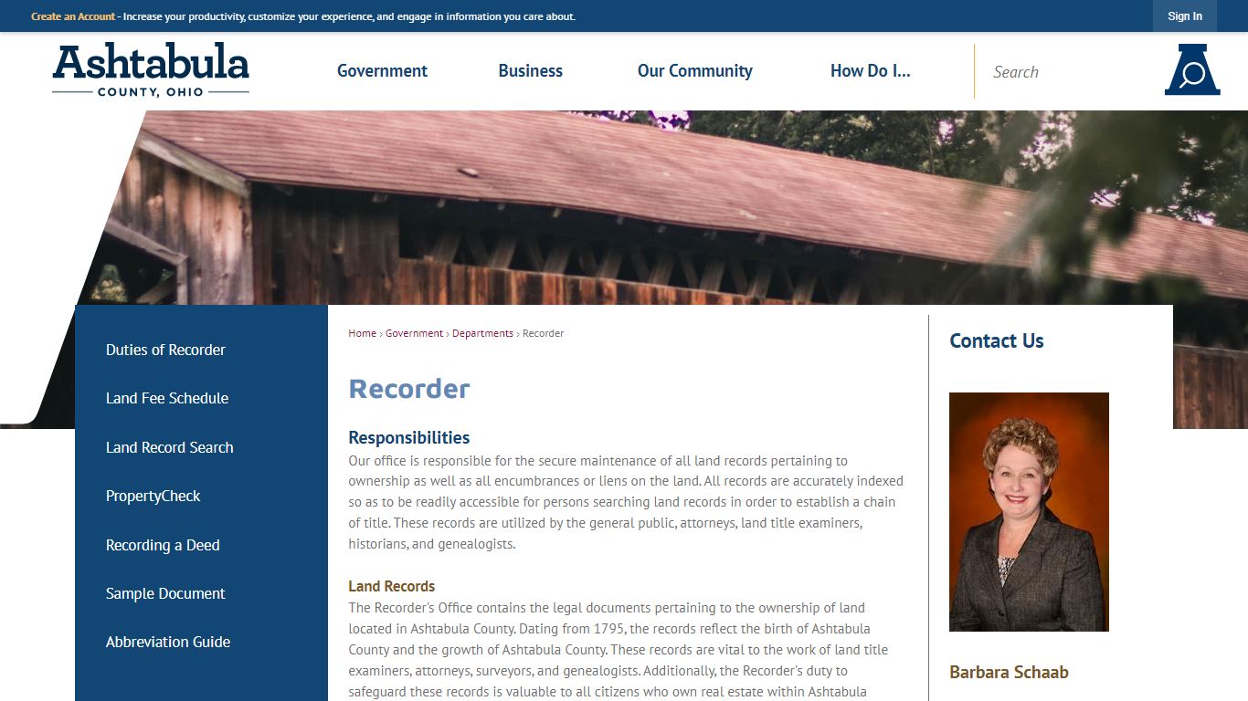 Recorder | Ashtabula County, OH - Official Website